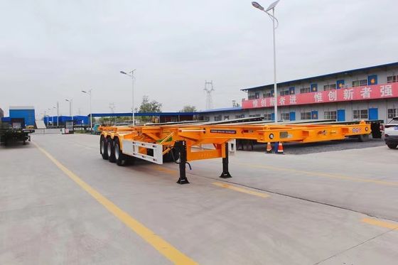 Top Ranking 3 Axel Container Skeleton Trailer com aço e 28ton/pc Landing Gear