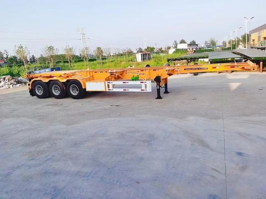 Top Ranking 3 Axel Container Skeleton Trailer com aço e 28ton/pc Landing Gear