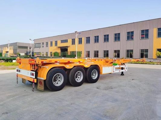 Top Ranking 3 Axel Container Skeleton Trailer com aço e 28ton/pc Landing Gear