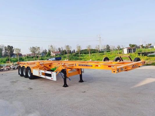Top Ranking 3 Axel Container Skeleton Trailer com aço e 28ton/pc Landing Gear