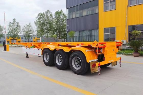 Top Ranking 3 Axel Container Skeleton Trailer com aço e 28ton/pc Landing Gear