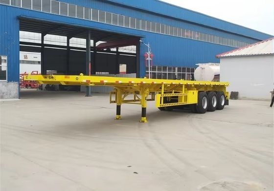 3 eixos Semi-reboque de cama plana para caminhão Reboque 20FT 40FT Container Chassis Reboque de cama plana