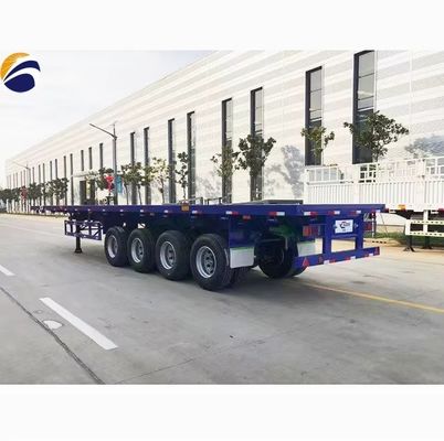 40ft Trailer de cama plana 3 eixos 4 eixos Container de cama plana Caminhão Semi-trailer da Wosheng