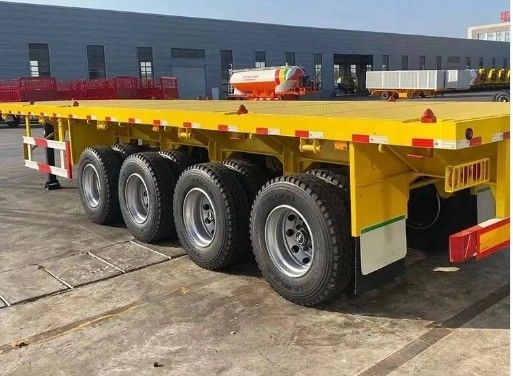 40ft Trailer de cama plana 3 eixos 4 eixos Container de cama plana Caminhão Semi-trailer da Wosheng