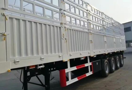 Aço 3 eixos 40-100ton Drop Side Livestock Farm Side Wall Fence Semi-truck Trailers