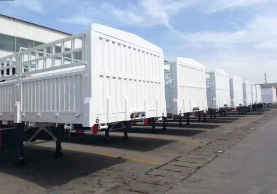 Aço 3 eixos 40-100ton Drop Side Livestock Farm Side Wall Fence Semi-truck Trailers