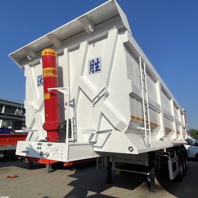 Semi-reboque de inclinação de ponta em forma de U para transporte de areia semi-reboque traseiro de descarga
