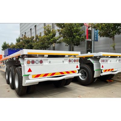 40 pés 3 eixos 4 eixos de aço de contêiner de reboque caminhão de chão plano pneu de semi-reboque 12R22.5