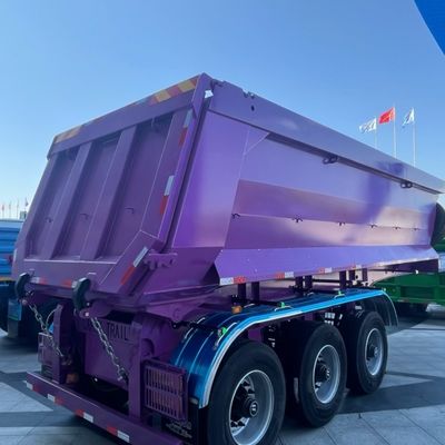 Semi-reboque de inclinação de ponta em forma de U para transporte de areia semi-reboque traseiro de descarga