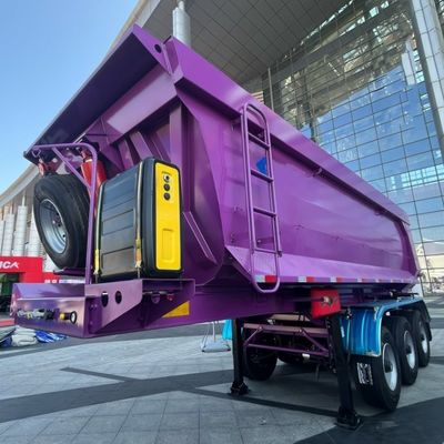 Semi-reboque de inclinação de ponta em forma de U para transporte de areia semi-reboque traseiro de descarga