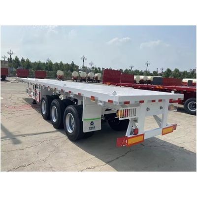 40 pés 3 eixos 4 eixos de aço de contêiner de reboque caminhão de chão plano pneu de semi-reboque 12R22.5