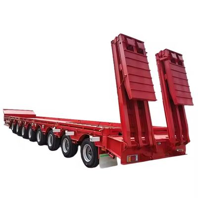 Transporte 20-100 toneladas de semi-reboque de cama baixa com suspensão a ar e material de aço