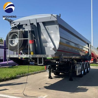 60 toneladas 3 eixos 35 metros cúbicos U forma hidráulica traseira descarregamento semi-reboque camião de descarga