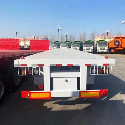 12400*2610*1550mm Reboque de aço de piso plano 3 eixos 4 eixos para transporte pesado Alta durabilidade
