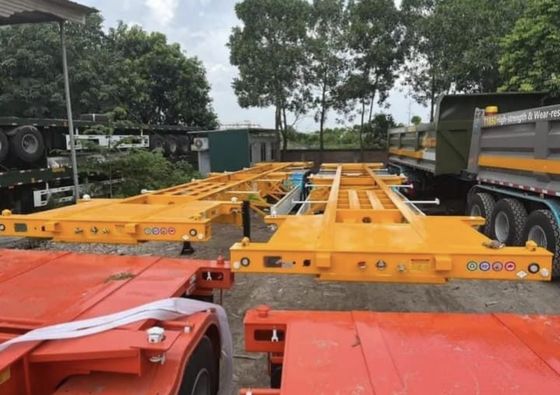 Reboque de transporte de contêineres de aço inoxidável esqueleto de 40 pés com suspensão mecânica