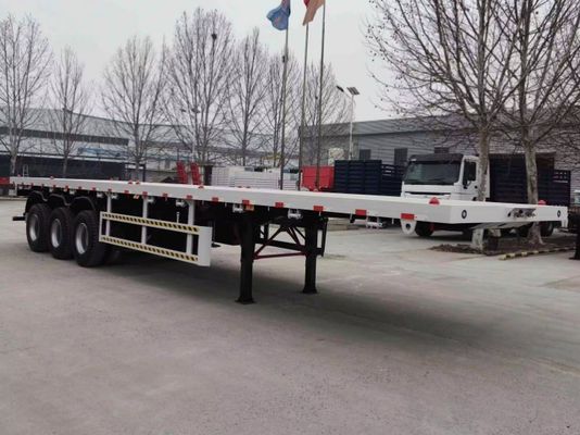 28t Heavy Duty Landing Gear Semi-trailer de cama plana personalizado para entrega segura de contêineres