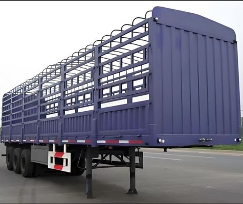 Semi-reboque multifuncional de cerca lateral de 3 eixos e 4 eixos para caminhão com estrutura de aço
