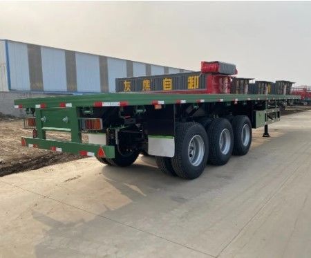 2 3 4 eixos 30-100 toneladas Container cama plana Semi-reboque para transporte de carga a granel