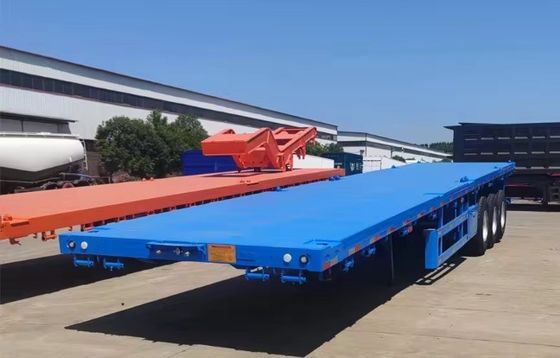 2 3 4 eixos 30-100 toneladas Container cama plana Semi-reboque para transporte de carga a granel