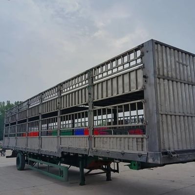 Venda personalizado 3 eixos 20-40tons Semi-remolque de cerca alta para animais de criação de gado