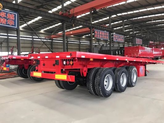 2 3 4 eixo Flatbed Trailer Customization Rim 9.0-22.5 Container Tamanho 20ft 45ft 40ft
