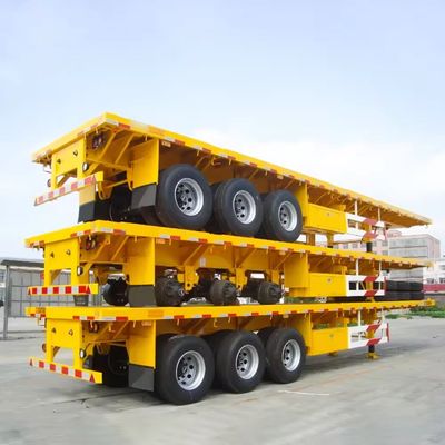 2 3 4 eixo Flatbed Trailer Customization Rim 9.0-22.5 Container Tamanho 20ft 45ft 40ft