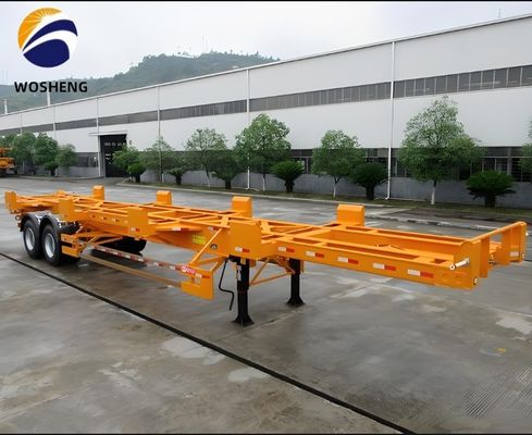 Chassi de estrutura de aço extensivel Semi-reboque para contêiner de 20-40 pés