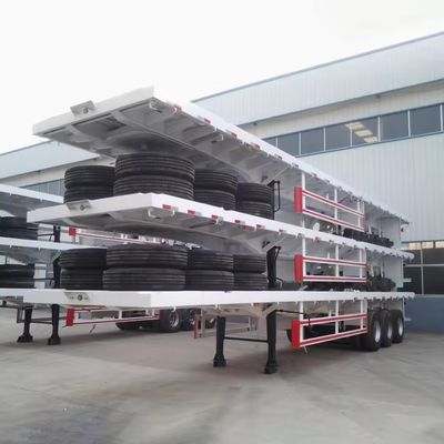 20/40/45ft Container Flatbed Semi-Trailer com 2-3 eixos e grande capacidade de carga