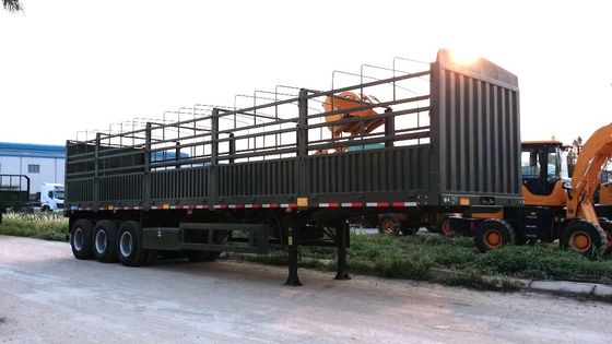 40 a 80 toneladas 3 eixos vedação de parede lateral Semi-reboque de carga com trem de pouso de carga pesada 28 t