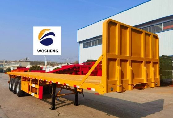 40 a 80 toneladas de capacidade Semi-reboque 3 4 eixos 12R22.5 Pneus Material de aço