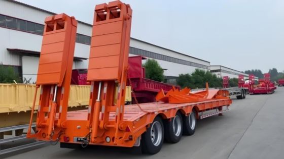 3 eixos Lowbed Lowboy Semi-trailer com sistema de travagem de dupla linha e 16000x2500x1100mm