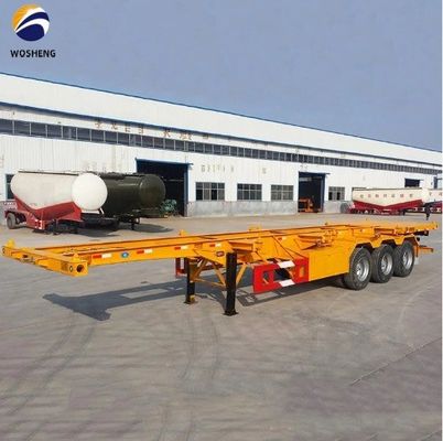 Transporte 40ft Container wosheng 3 Axis Skeleton Semi-trailer com Container Lock