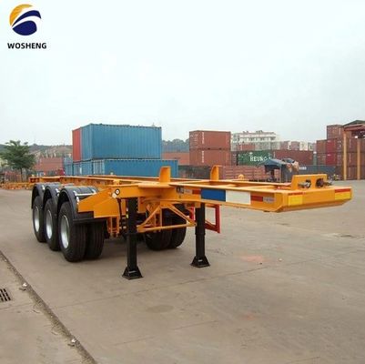 Transporte 40ft Container wosheng 3 Axis Skeleton Semi-trailer com Container Lock