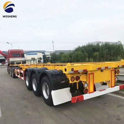 Transporte 40ft Container wosheng 3 Axis Skeleton Semi-trailer com Container Lock