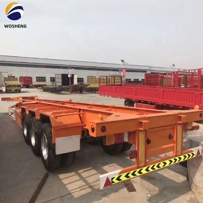 Transporte 40ft Container wosheng 3 Axis Skeleton Semi-trailer com Container Lock