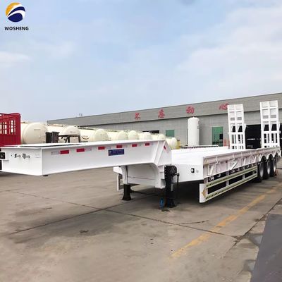 Caminhão de aço pesado 3 eixos 4 eixos carregamento máximo 150 toneladas semi-reboque de cama baixa