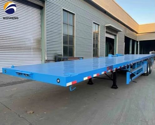 Aço Máximo Carga 20T-80T Container Trailer Flatbed Semi-Trailer com aço por Wosheng