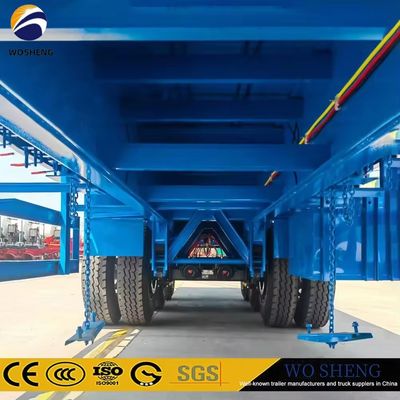 Aço Máximo Carga 20T-80T Container Trailer Flatbed Semi-Trailer com aço por Wosheng