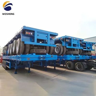 Aço Máximo Carga 20T-80T Container Trailer Flatbed Semi-Trailer com aço por Wosheng