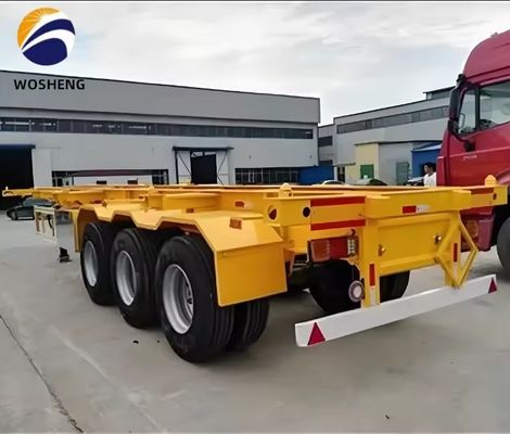 3 eixos 20FT 40FT Contêiner de pescoço de galinha Chassis Semi-remolque esquelético