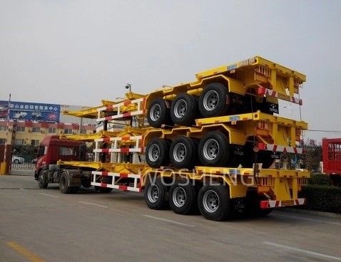 3 eixos 20FT 40FT Contêiner de pescoço de galinha Chassis Semi-remolque esquelético