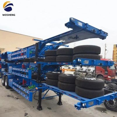 3 eixos 20FT 40FT Contêiner de pescoço de galinha Chassis Semi-remolque esquelético