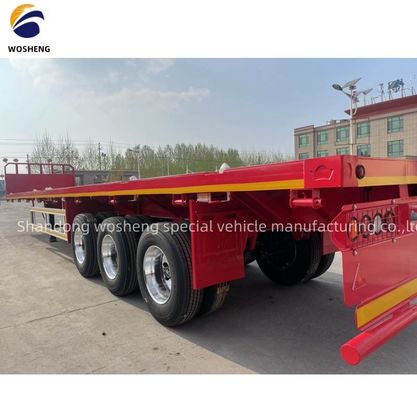 Reboque de contêineres de 40 pés profissional 3Axle Semi-reboque de banco plano com 2&quot; 50mm King Pin