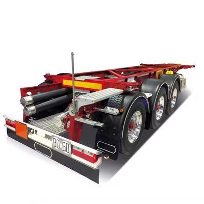 40ft 20ft Tri-Axle Container Trailer Skeleton Trailer com Heavy Duty Landing Gear 28t