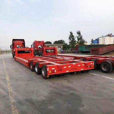 Rampa hidráulica durável Multiaxos 3 4 eixos Excavador de carga de eixo baixo Caminhão Semi-reboque