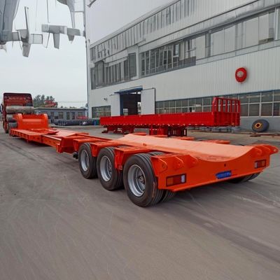 Rampa hidráulica durável Multiaxos 3 4 eixos Excavador de carga de eixo baixo Caminhão Semi-reboque