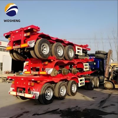 Transporte de contentores 3 eixos 20FT 40FT chassi de contentores esqueleto semi-reboque para caminhão
