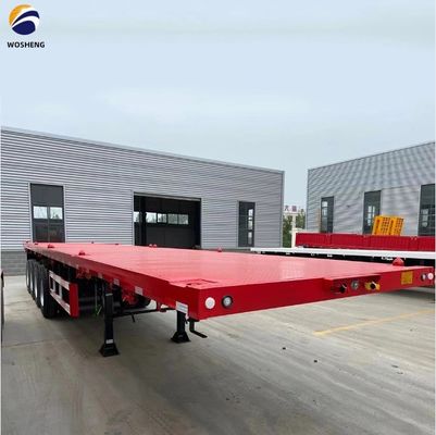 3 eixos 4 eixos 40-120tons Cama plana 20ft 40ft 45ft 53ft Container Flatbed Truck Trailer