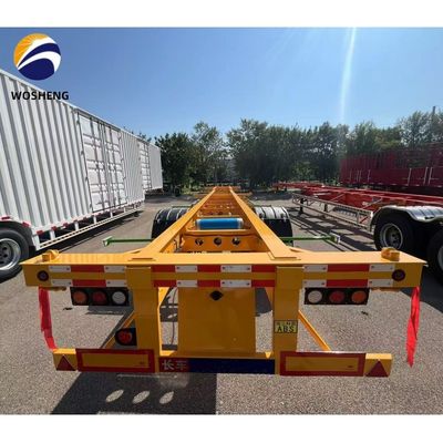 12R22.5*12pcs Pneus 1/2 eixos 20/40/45/48 pés Esqueleto de aço Semi-reboque para transporte de caminhões