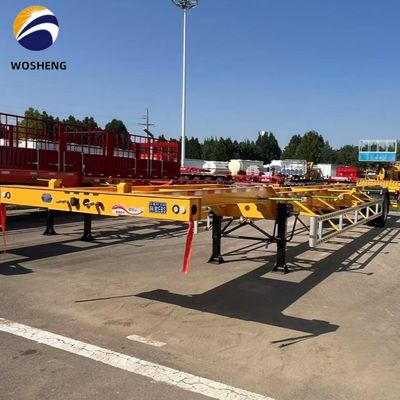 12R22.5*12pcs Pneus 1/2 eixos 20/40/45/48 pés Esqueleto de aço Semi-reboque para transporte de caminhões